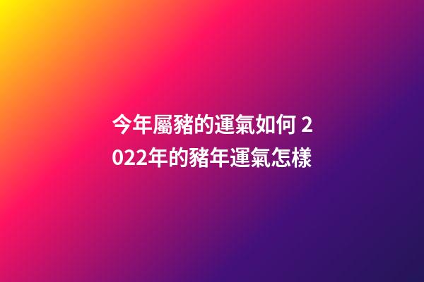 今年屬豬的運氣如何 2022年的豬年運氣怎樣